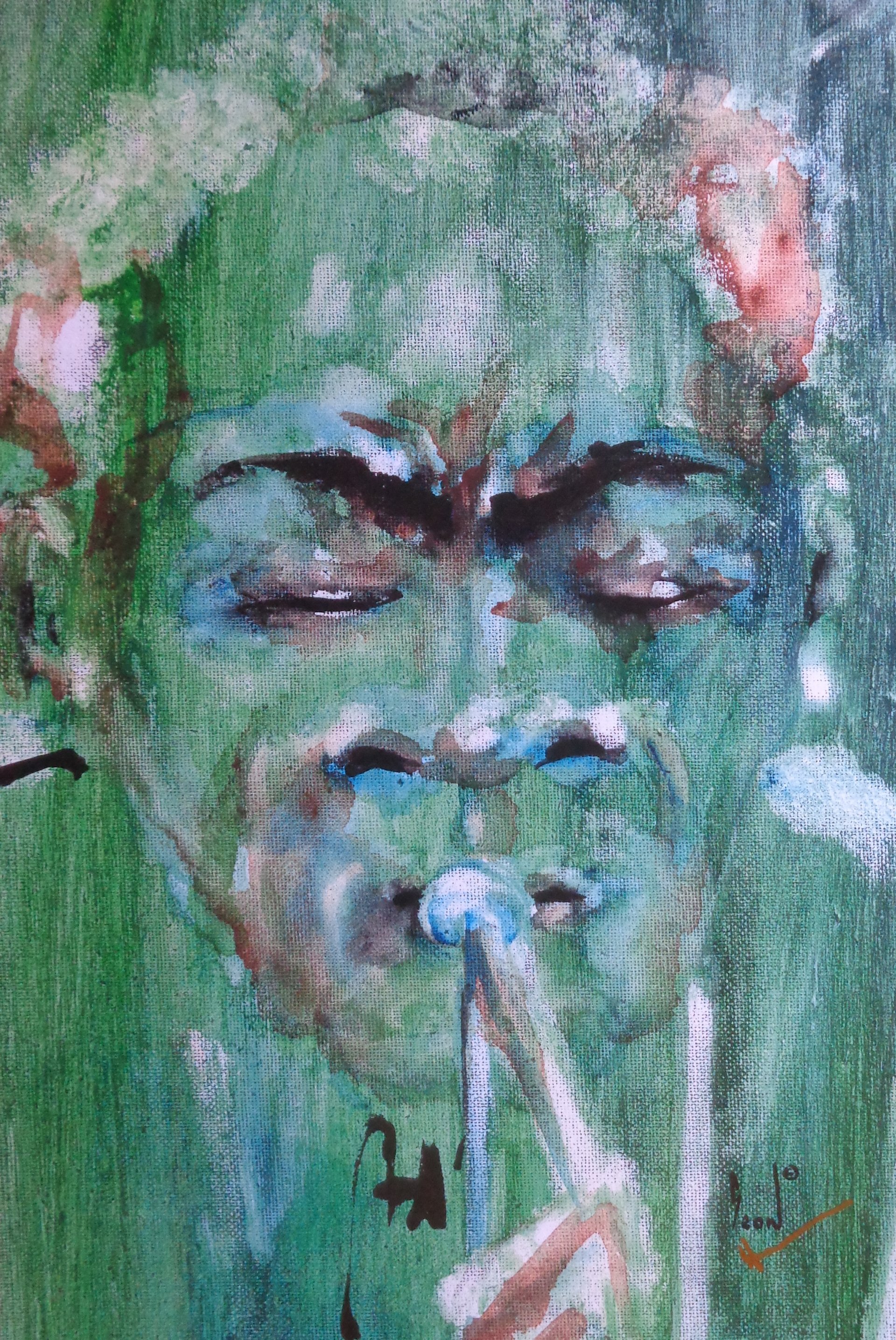 Green Trumpet 11" x 14" Matted Print