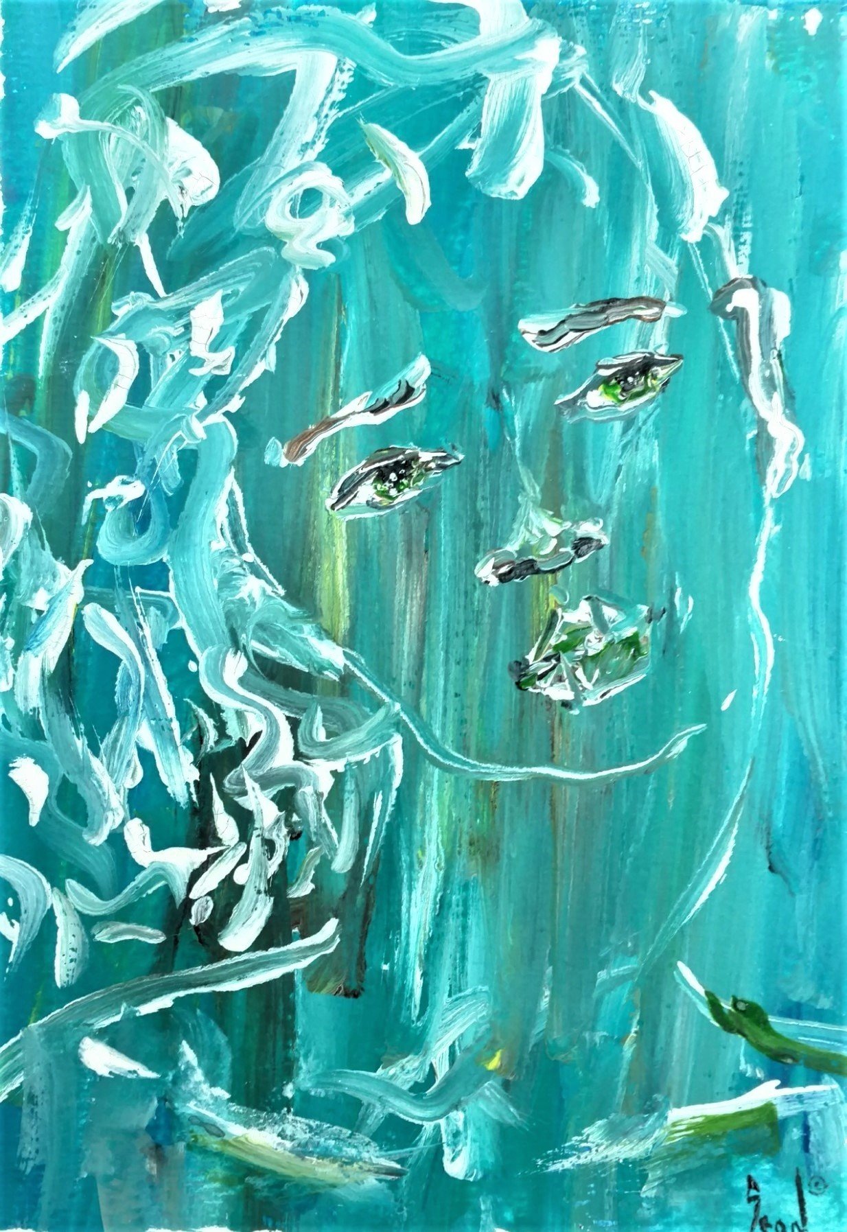 Blue Lady 11" x  14" Matted Print