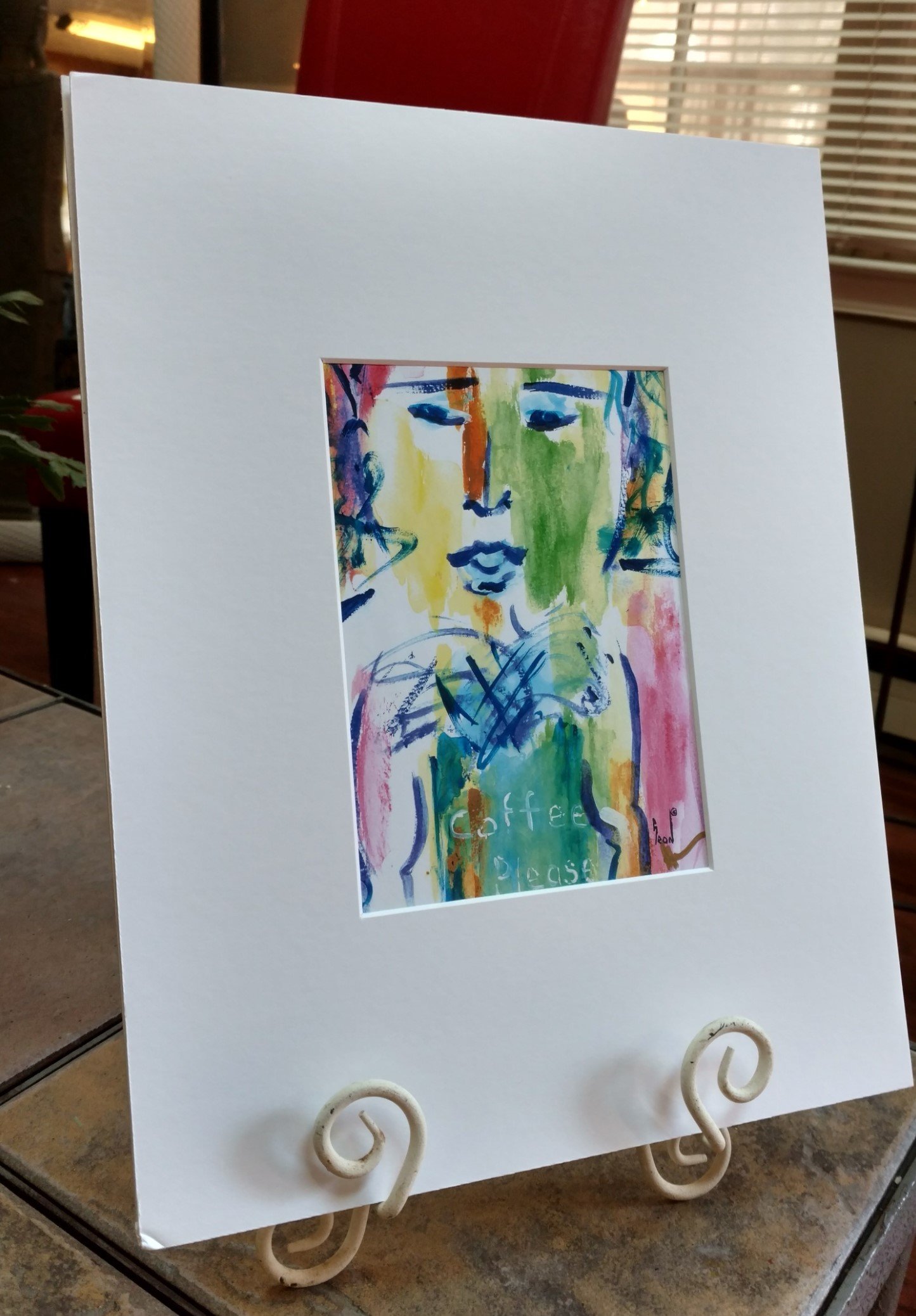 Colorful Coffee Please 11" x 14" Matted Print
