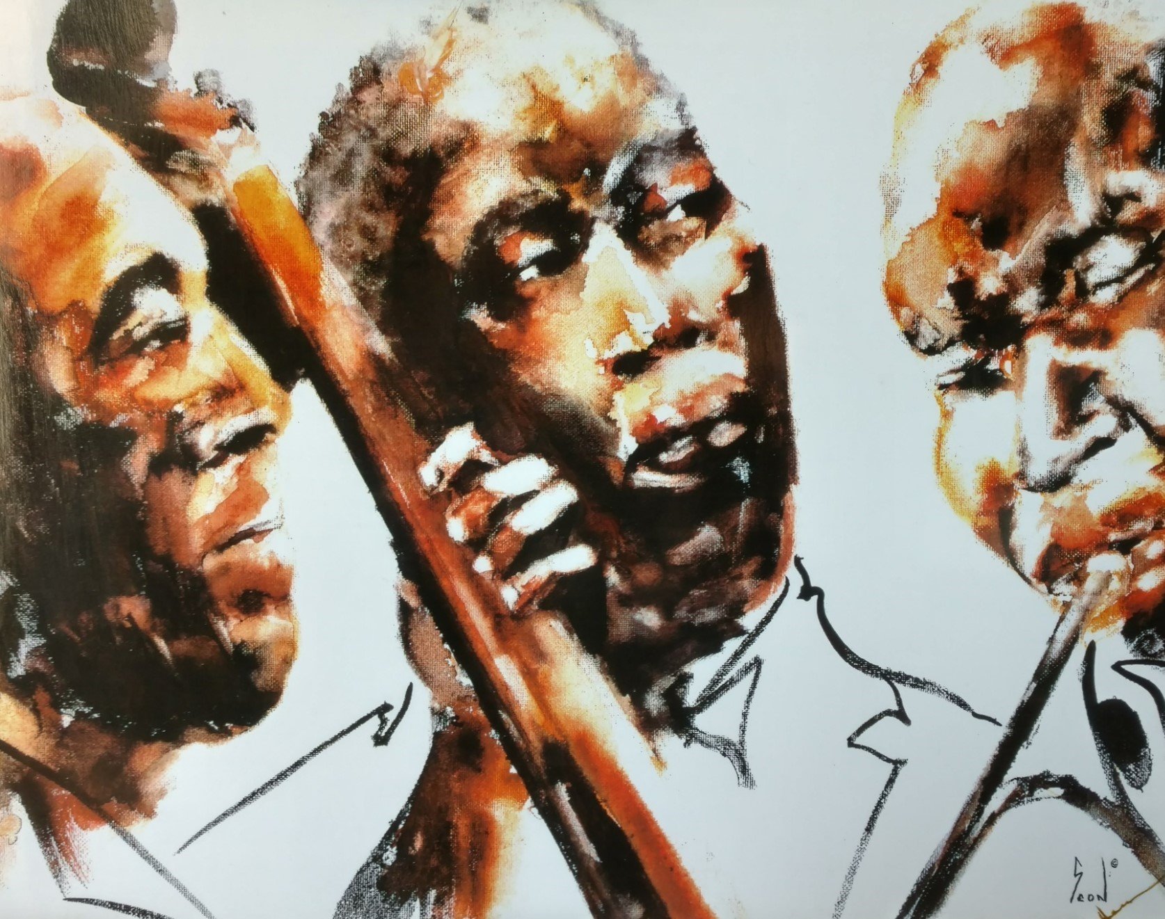 Three Musicians 11" x 14" Print