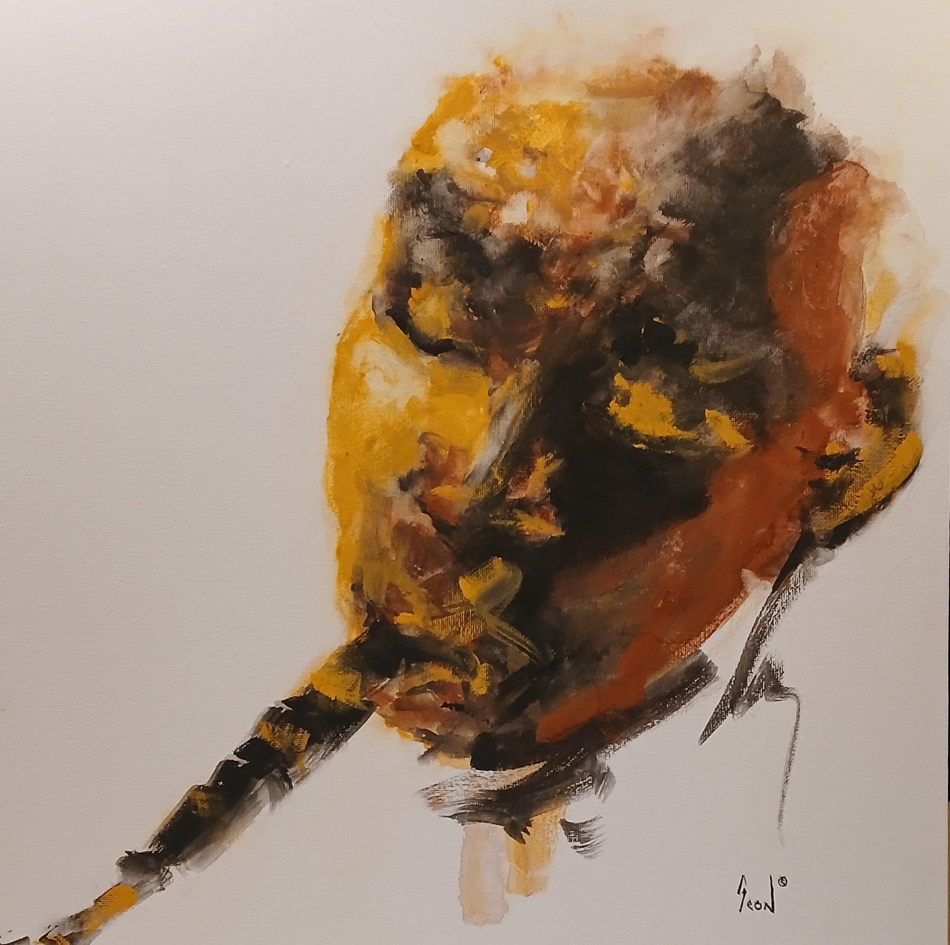 Evening Sax - 16" x 15.25" Watercolor Original