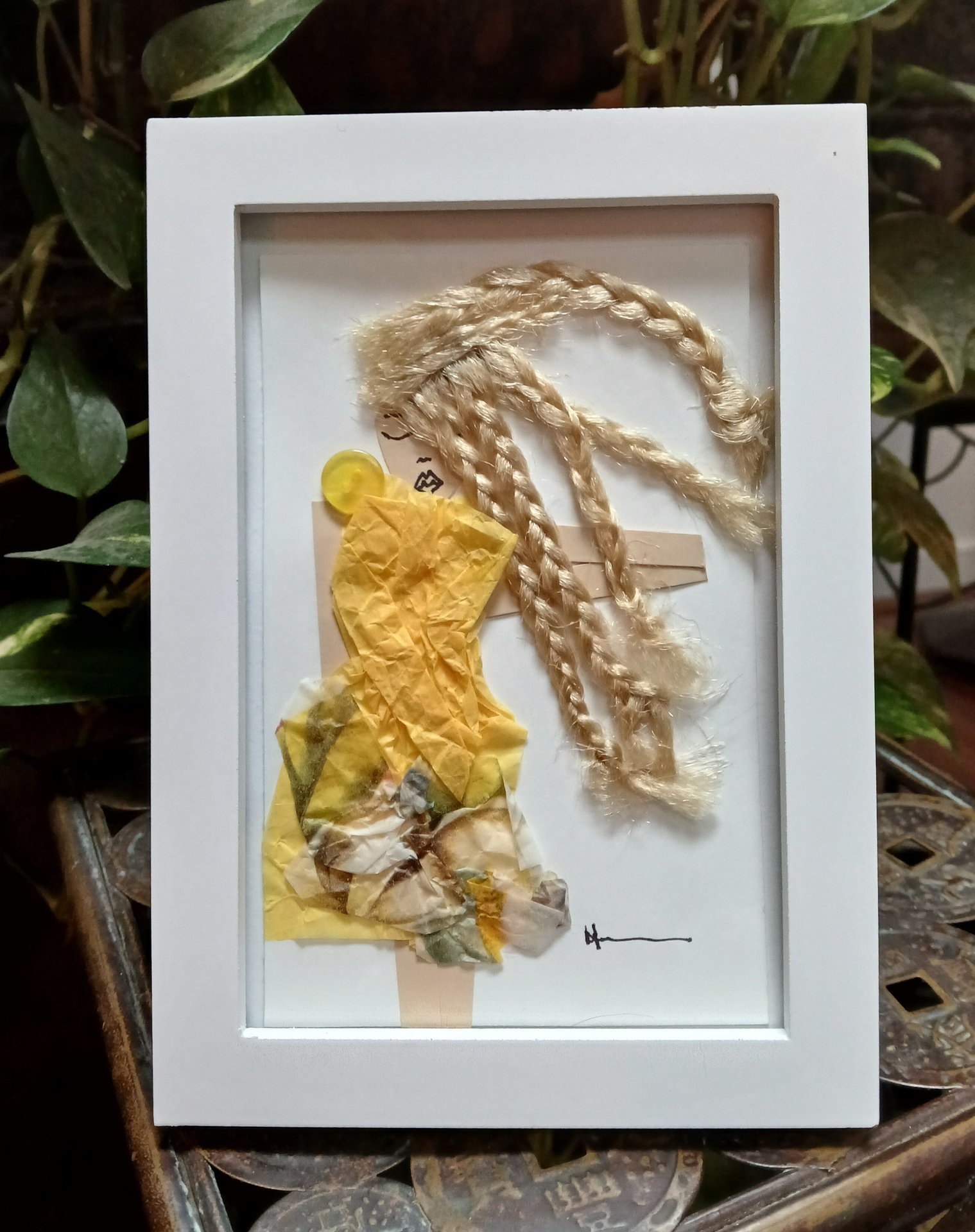 Framed Yellow and Green Bouquet 
