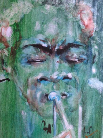 Green Trumpet 11" x 14" Matted Print