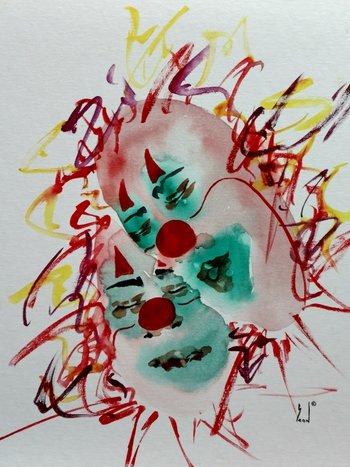 Clown Together 16" x 20" Original