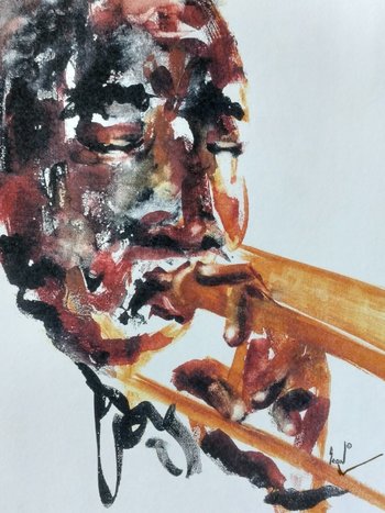 Trombone One 11" x 14" Matted Print