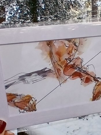 Lined Abstracted Violinist 