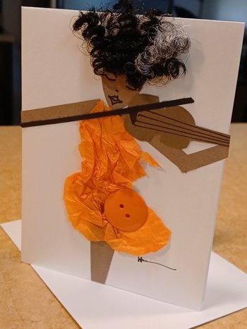 Orange Violin Florals